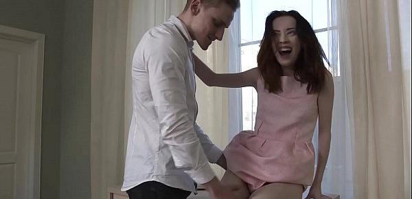  Teeny Lovers - Skinny teen Lottie Magne takes big fat cock